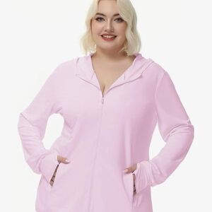 New Soft Pink Zip-Up Hoodie